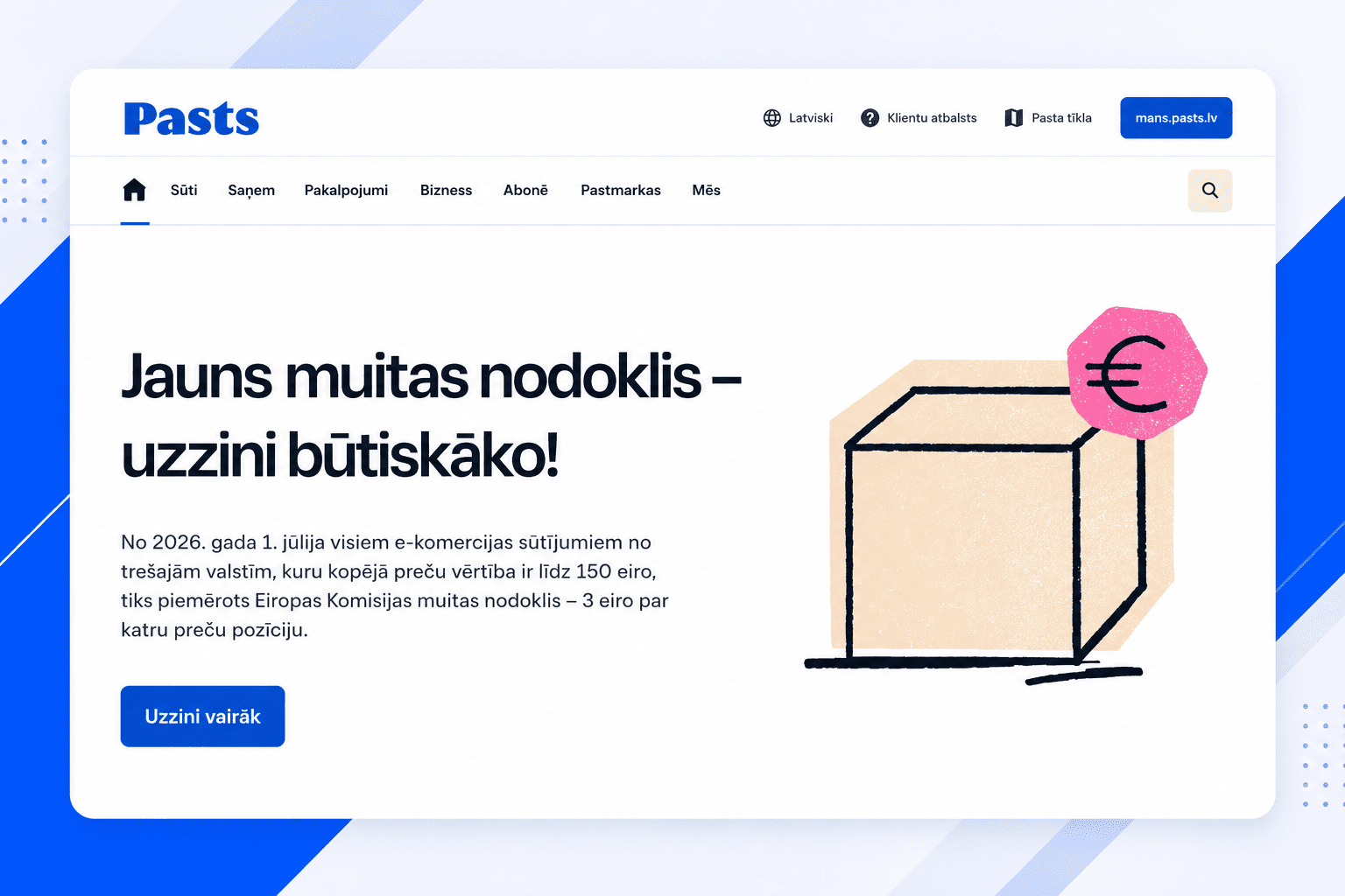 Latvijas Pasts — nacionālā pasta publiskais portāls 1