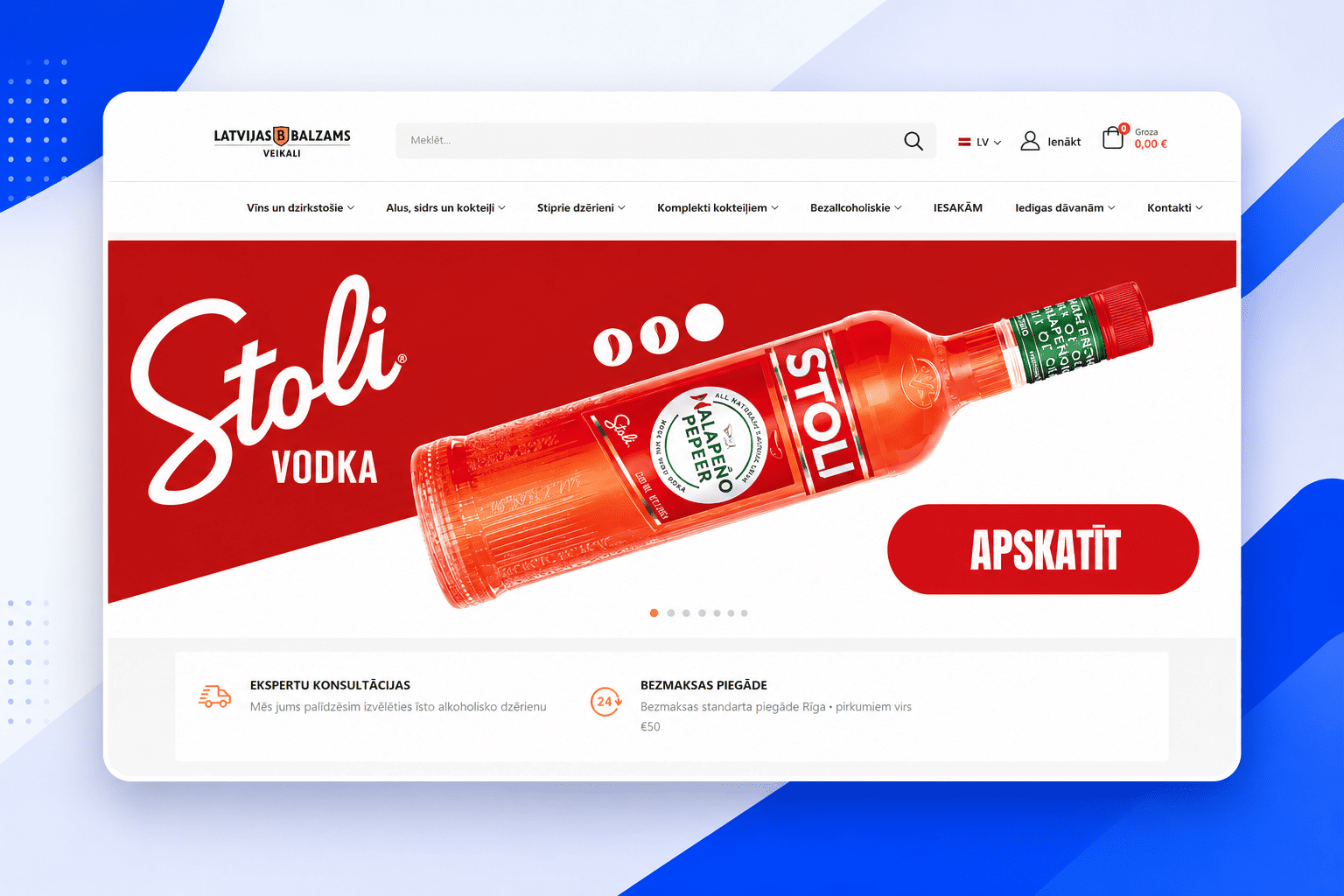 LBveikali.lv — alkoholisko dzērienu internetveikals uz Magento 1