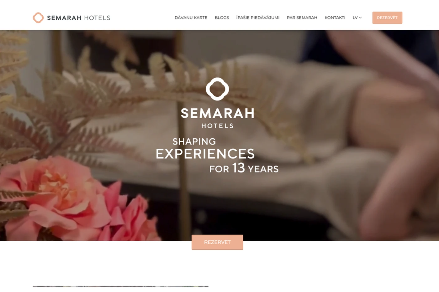 Semarah Hotels — viesnīcu tīkla mājaslapa un rezervāciju sistēma